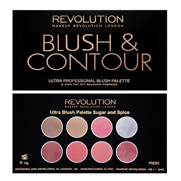 Revolution Ultra Blush Palette Sugar & Spice With Contour