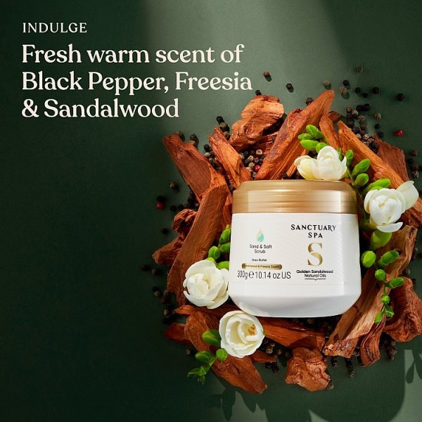 Sanctuary Spa Golden Sandalwood Sand & Salt Scrub 300G
