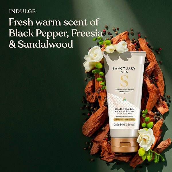 Sanctuary Spa Golden Sandalwood Wet Skin Moisturiser 200Ml