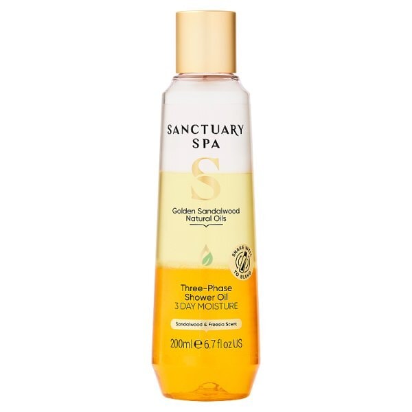 Sanctuary Spa Golden Sandalwood Three-Phase Shower Oil 200Ml