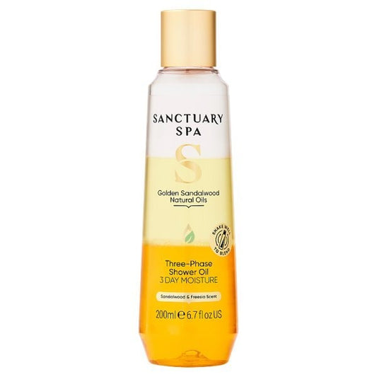 Sanctuary Spa Golden Sandalwood Three-Phase Shower Oil 200Ml