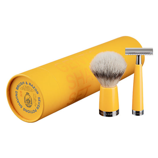 Seven Potions Shaving Set - Safety Razor And Shaving Brush