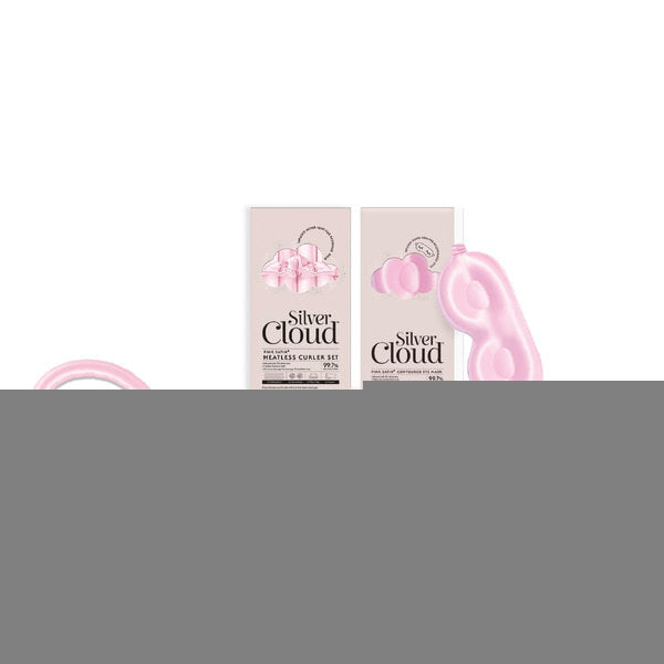 Silver Cloud Pink Heatless Curlers & Pink Contour Sleep Mask