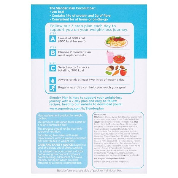 Slenderplan Coconut Meal Replacement Bars X 4