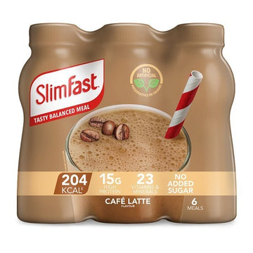 Slimfast Protein Cafe Latte Flavour Shakes 6X325Ml