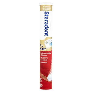 Steradent Pro White Denture Cleaner Mint Fresh Tablets 30S