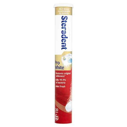 Steradent Pro White Denture Cleaner Mint Fresh Tablets 30S