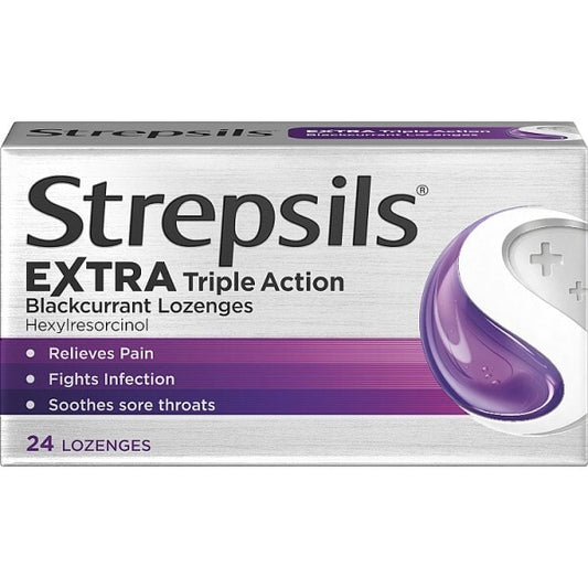 Strepsils Extra Blackcurrant Sore Throat Lozenges 24S