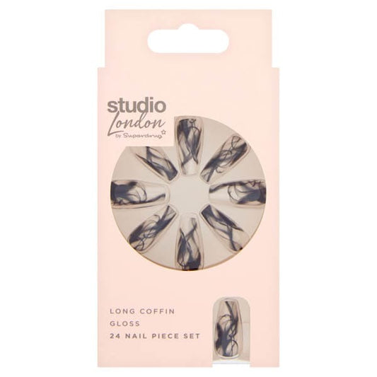 Studio Texture Clear False Nails Black