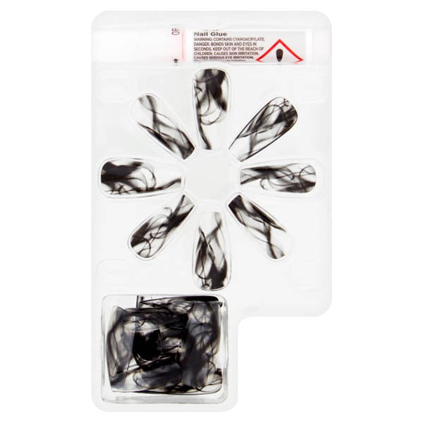 Studio Texture Clear False Nails Black