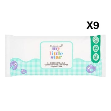 My Little Star Baby Wipes Fragrance Free Bio X9 Bundle