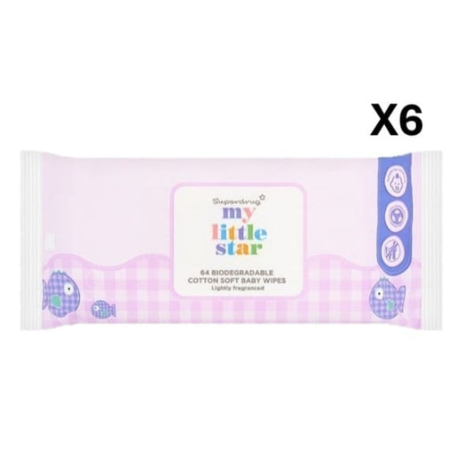 My Little Star Baby Wipes 64 Frag Bio X6 Bundle