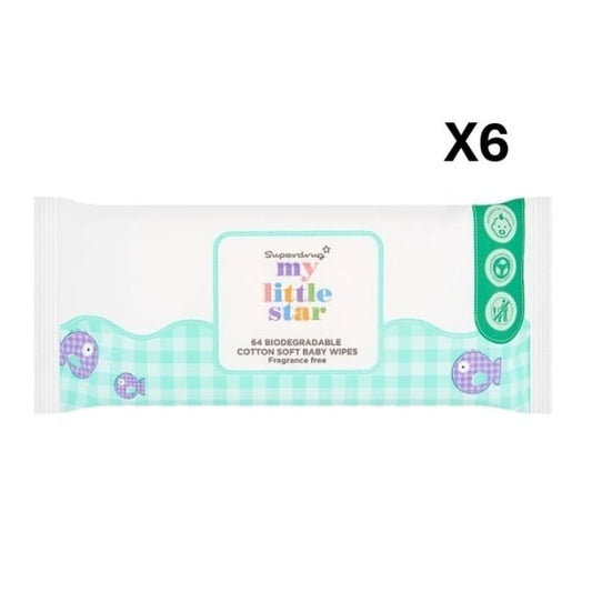 My Little Star Baby Wipes Fragrance Free Bio X6 Bundle