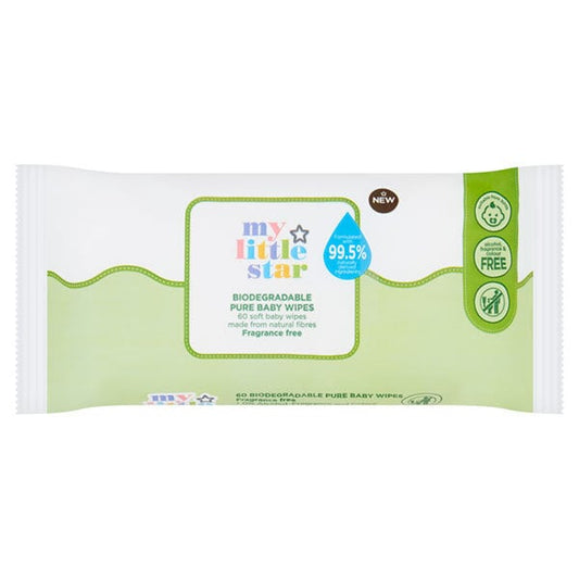 My Little Star Biodegradable Pure Baby Wipes 60