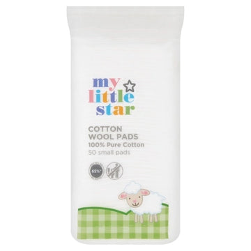 My Little Star 100% Pure Cotton Wool Pads - 50 Small Pads