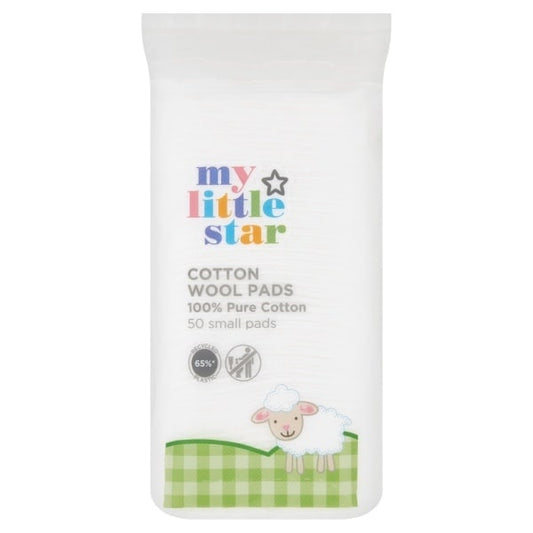 My Little Star 100% Pure Cotton Wool Pads - 50 Small Pads