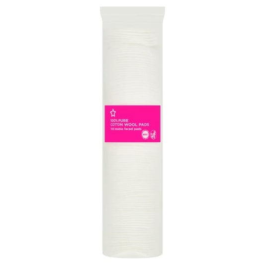 100% Pure Cotton Wool Pads - 100 Double Faced Pads