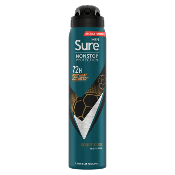 Sure Men Antiperspirant Deo Aerosol Nonstop Sport Cool 250Ml