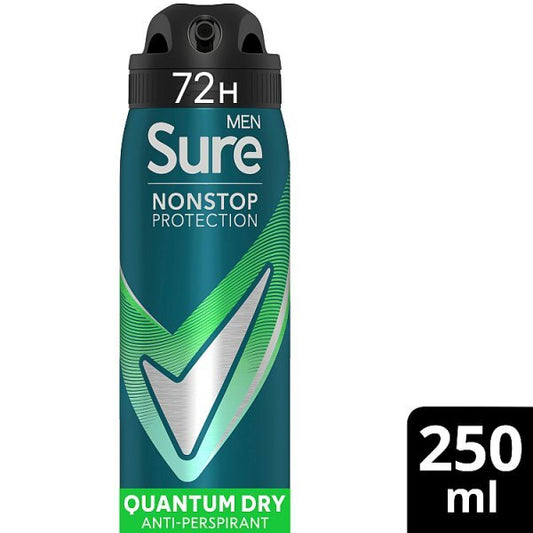 Sure Men Antiperspirant Deo Aerosol Nonstop Quantum 250Ml