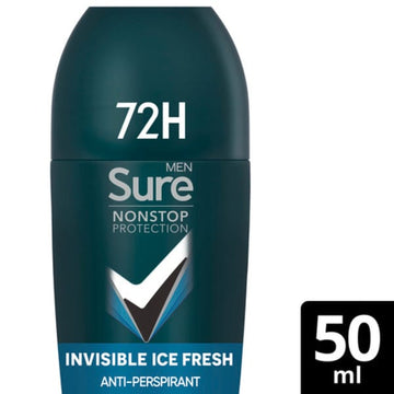 Sure Men Antiperspirant Deo Roll On Nonstop Invis Ice 50Ml