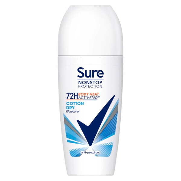 Sure Antiperspirant Deo Roll On Nonstop Cotton Dry 50Ml