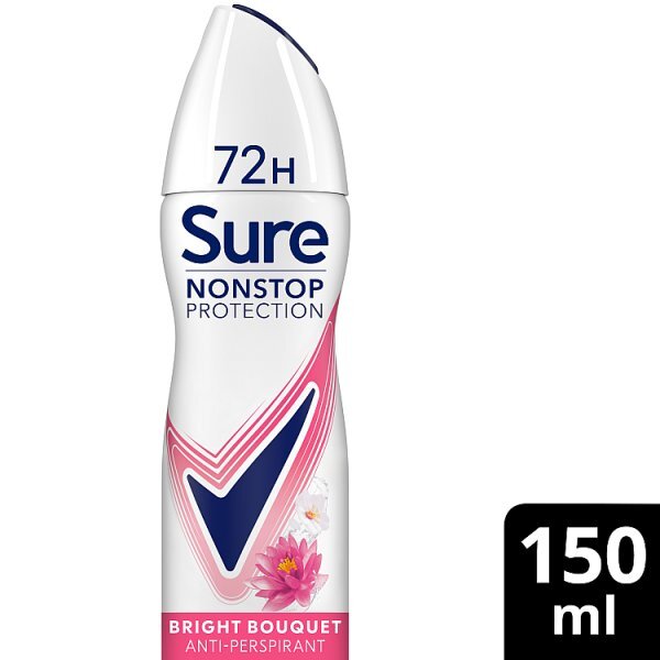 Sure Antiperspirant Deo Aerosol Nonstop Bright Bouquet 150Ml