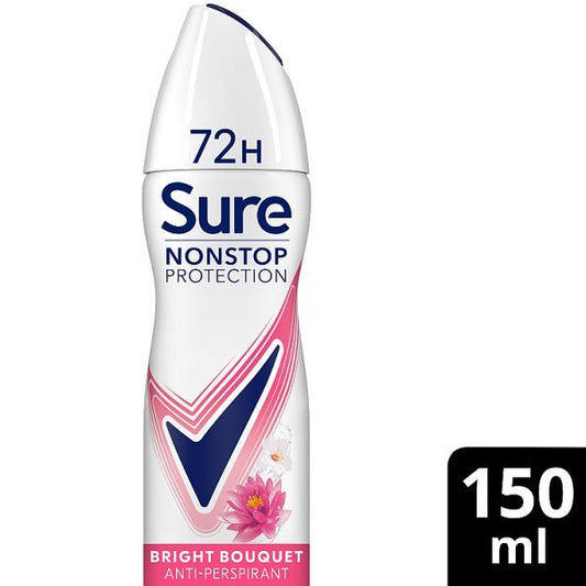 Sure Antiperspirant Deo Aerosol Nonstop Bright Bouquet 150Ml