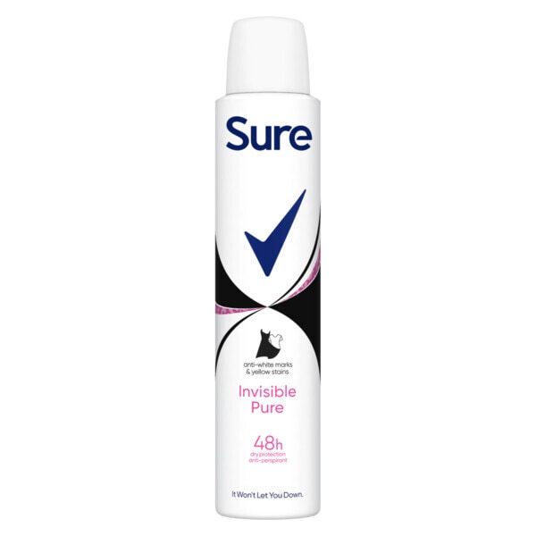 Sure Anti-Perspirant Aerosol Essential Invisible Pure 200Ml