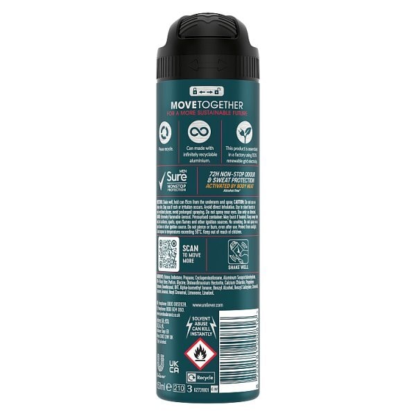 Sure Mens Anti-Perspirant Aerosol Ultra Fresh Nonstop 150Ml