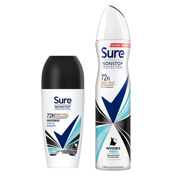 Sure For Women Invisible Aqua Roll & Spray Duo Bundle