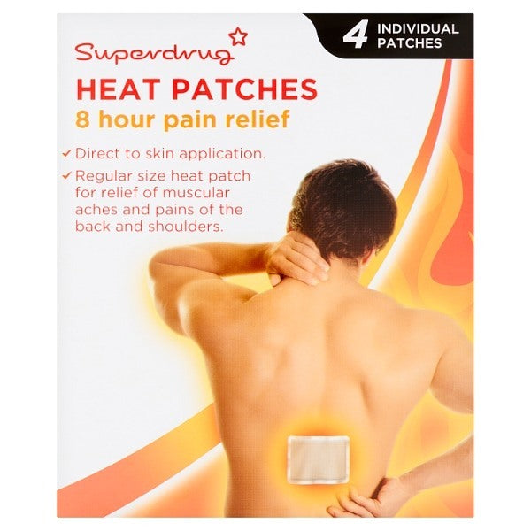 Back Pain Relief 8 Hour Skin Heat Patch X 4