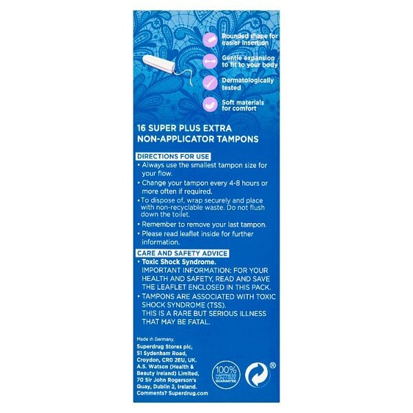 Super Plus Ex Non Applicator Tampons X16