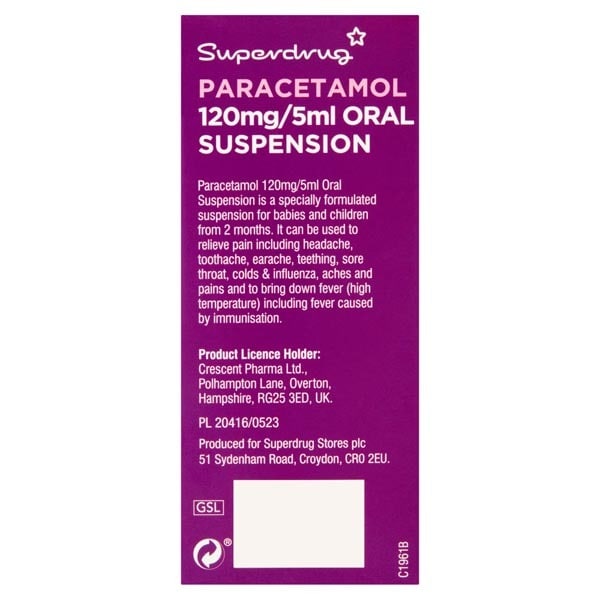 Paracetamol Oral Suspension 120Mg/5Ml - 100Ml