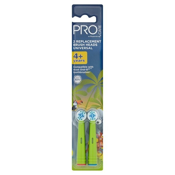 Procare Kids Replacement Electric Toothbrush Heads X2