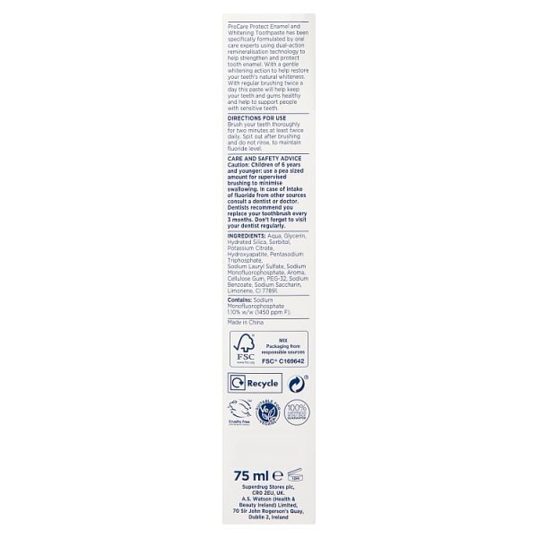Procare Enamel Protect With Gentle Whitening Toothpaste 75Ml