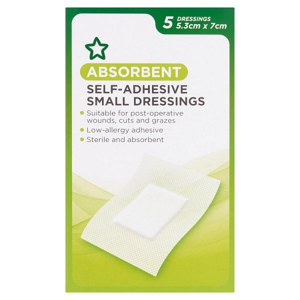 Adhesive Wound Dressing Plaster Small 5.3Cm X 7Cm