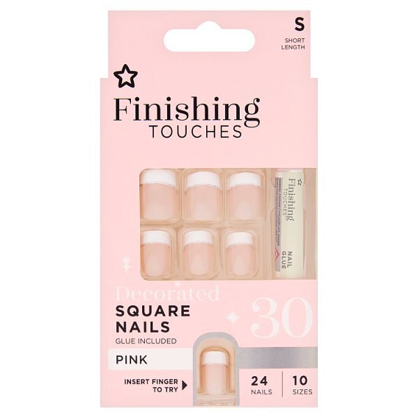 Finishing Touches Fake Nails Short French Manicure