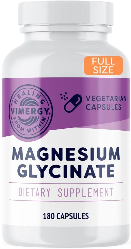 Vimergy Magnesium Glycinate, 90 Servings – With Turmeric & Ginger - Promotes Relaxation & Sleep – Supports Bone, Muscle & Heart Health - Gluten-Free, Kosher, Vegan & Paleo Friendly, Capsule