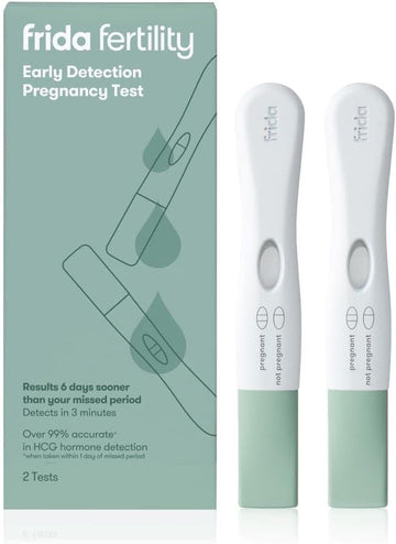 Frida Fertility Early Detection Pregnancy Test - Over 99.9% Accurate, Early Results + Detects in 3 Minutes, Simple + Easy to Use - 2 Tests, White