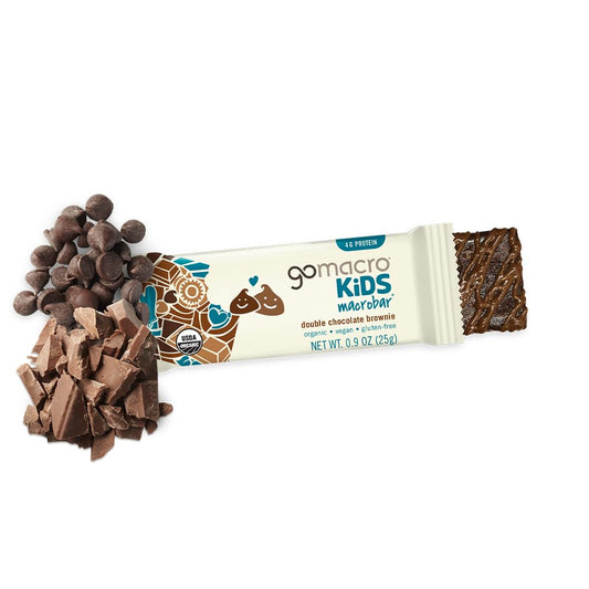 Gomacro Kids Macrobar Organic Vegan Snack Bars - Double Chocolate Brownie (0.90 Ounce Bars, 7 Count)