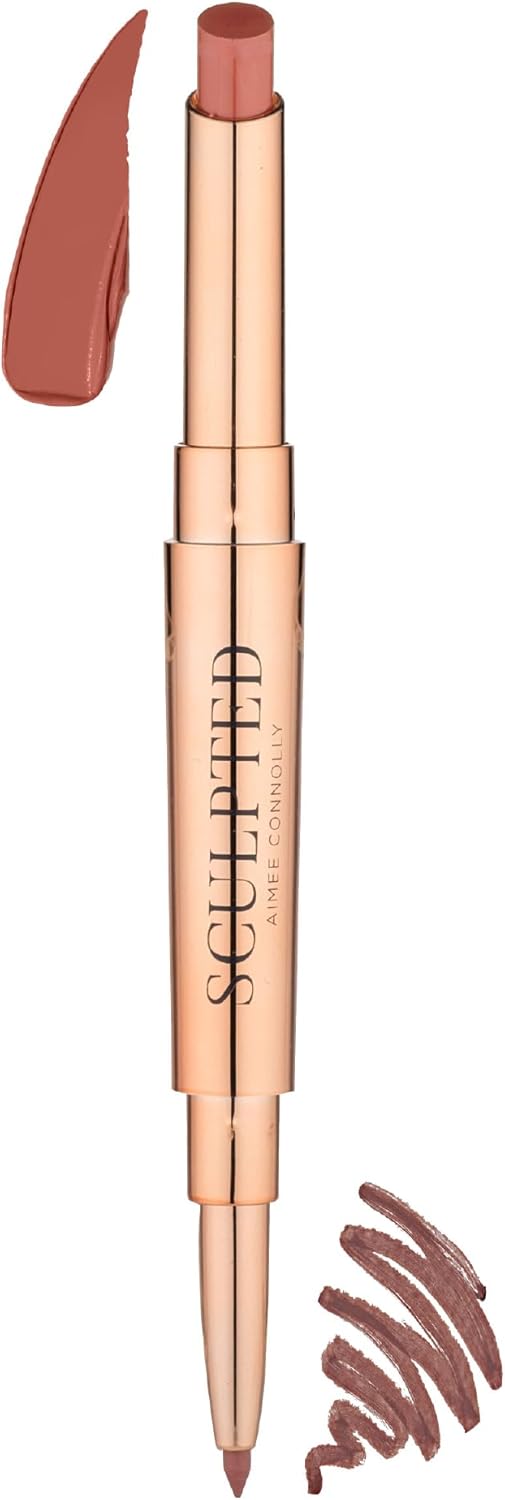Lip Duo 2-In-1 Lipstick & Liner From Sculpted By Aimee (Mauve Match) - Travel-Friendly, Double-Ended Lip Duo To Sculpt, Shape & Colour Lips