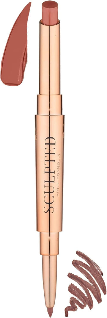 Lip Duo 2-In-1 Lipstick & Liner From Sculpted By Aimee (Mauve Match) - Travel-Friendly, Double-Ended Lip Duo To Sculpt, Shape & Colour Lips