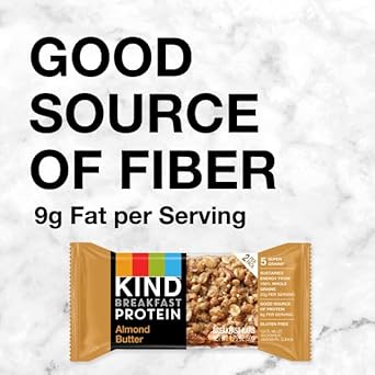 KIND Breakfast, Healthy Snack Bar, Almond Butter, Gluten Free Breakfast Bars, 8g Protein, 1.76 OZ Packs (30 Count) : Grocery & Gourmet Food