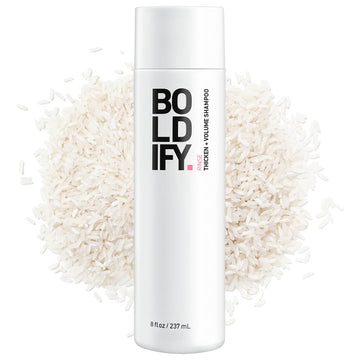 Boldify Thickening Shampoo - Rice Water For Thinning And Oily Hair - Volumizing Shampoo For Fine Hair, Weightlessly Removes Excess Oil - 8Oz