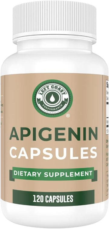 Left Coast Performance Apigenin Supplement 50Mg Capsules - 4 Month Supply - Powerful Flavonoid For Improved Sleep, Relaxation And Stress