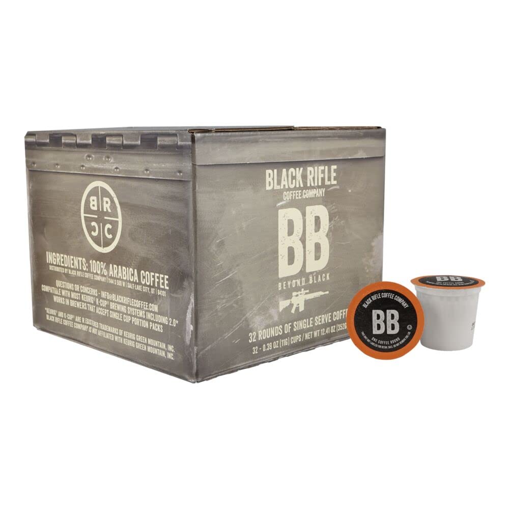 Black Rifle Coffee Company Single Serve Coffee Pods, Beyond Black, Dark Roast Coffee Pods, 32 Count