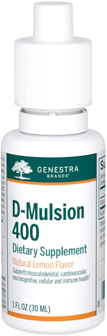 Genestra Brands D-Mulsion 400 - Liquid Vitamin D Supplement - Natural Lemon Flavor - 1,110 Servings