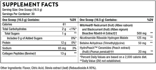 Thorne Collagen Plus - Collagen Peptides Powder With Nicotinamide Riboside And Clinically Studied Ingredients For Skin Texture And Moisture - Healthy Skin, Hair, And Nails - 17.5 Oz - 30 Servings