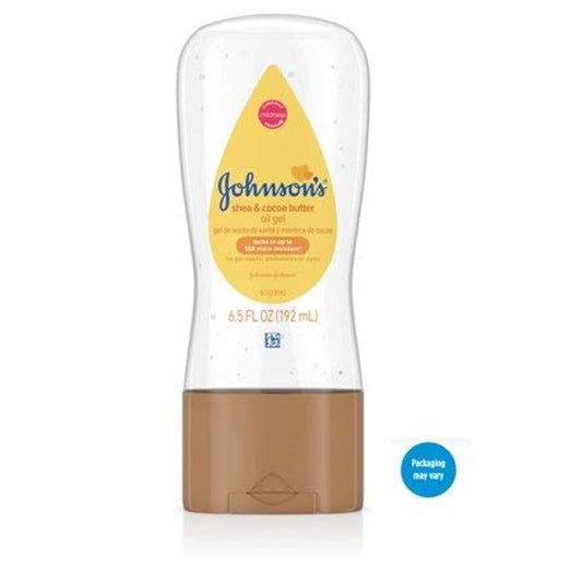 Johnsons Baby Oil Gel with Shea & Cocoa Butter, 6.5 fl. oz (Pack of 2) : Baby