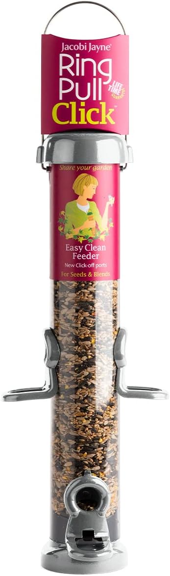 Jacobi Jayne Ring-Pull Click Medium Seed Feeder, zinc Bird?RP3-S2Z